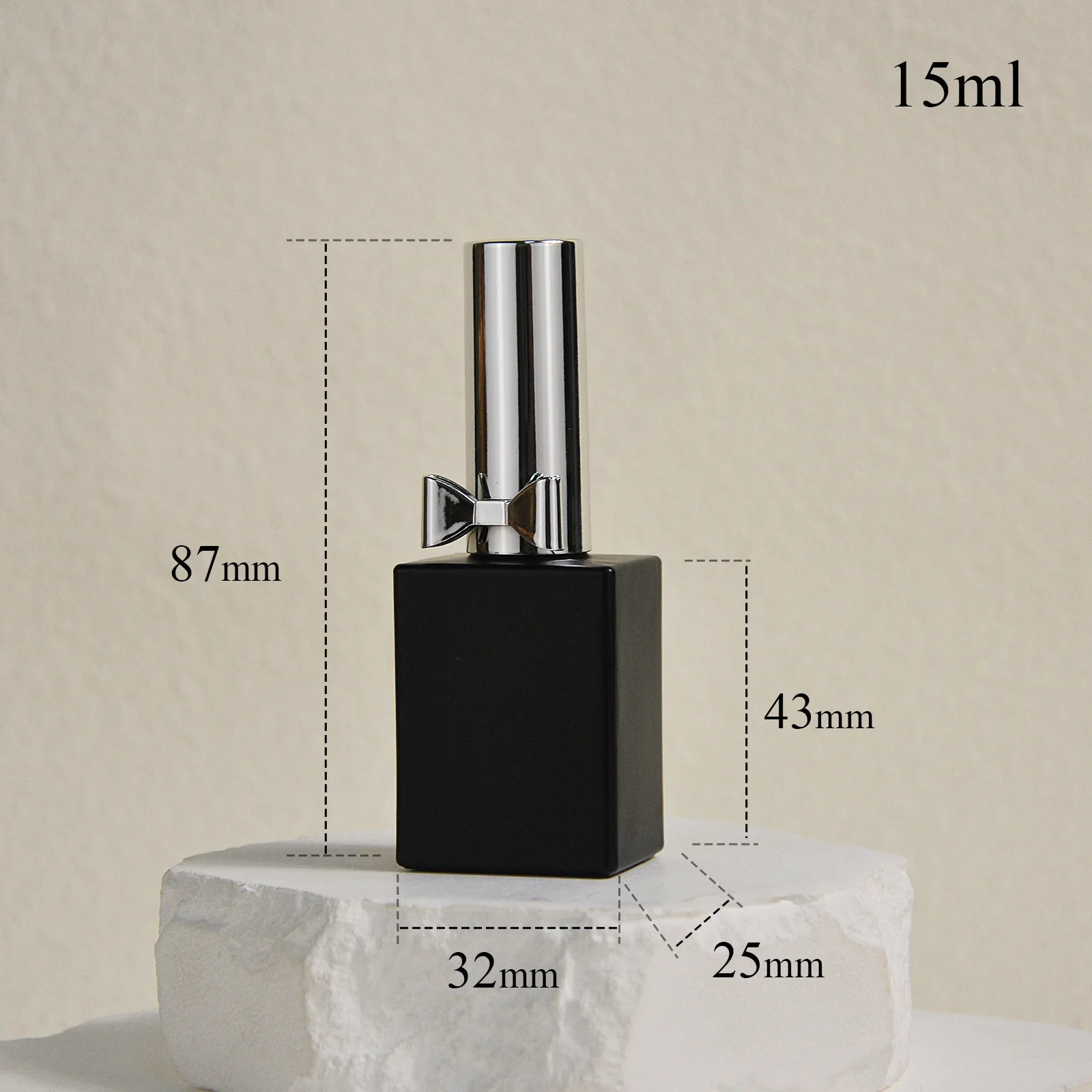 Black Nail Polish Bottle 15ml Cosmetic Nail Polish Bottle Packaging Square Bottle Empty Glass Nail Gel Bottles With Brush