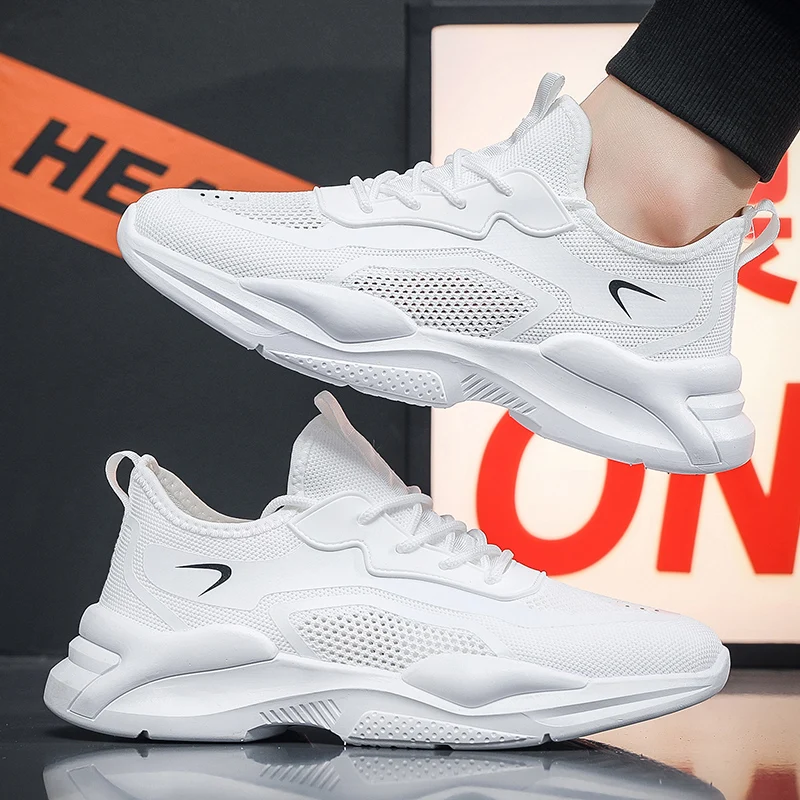 Lightweight Men Running Shoes Comfortable Non-slip Sneakers Breathable Men Casual Shoes Fashion White Shoes Durable Sports Shoes