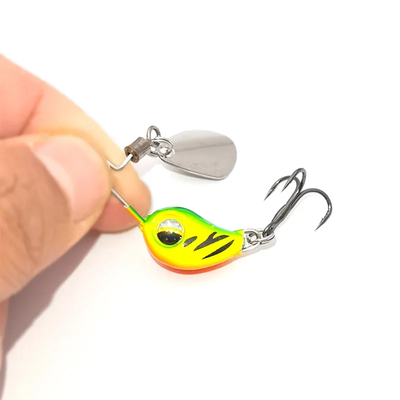 OUTKIT New 4.5g/7.5g Metal VIB Micro Fishing Lure Spinner Sinking Rotating Spoon Pin Crankbait Sequins Baits Fishing Tackle