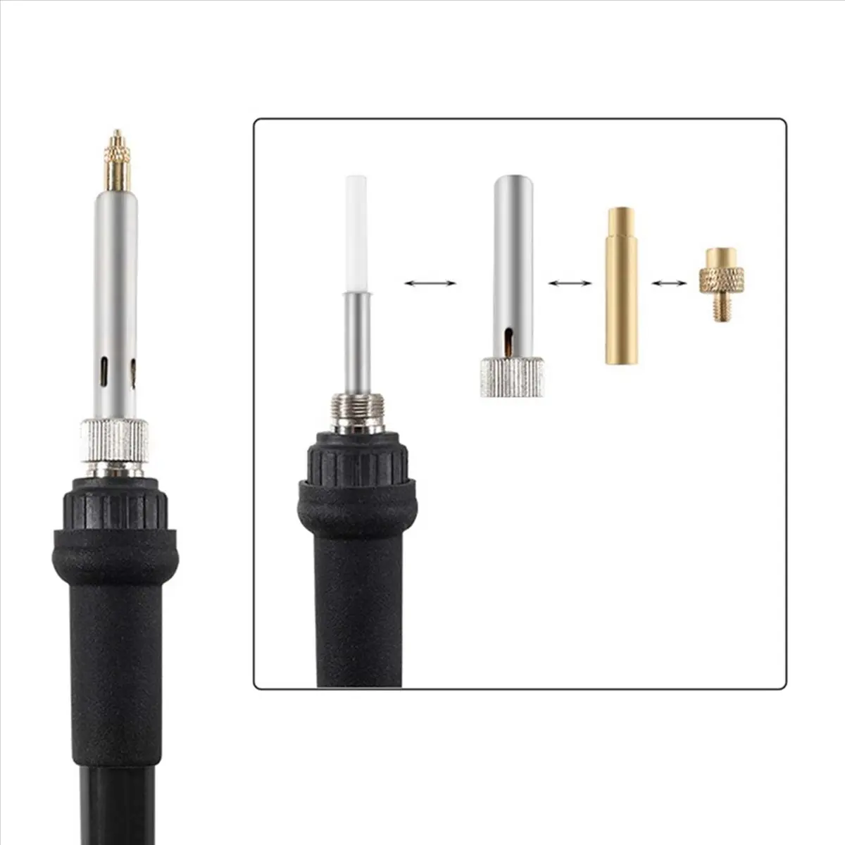 goodDT Brass Heat Insert Nut Tool Threaded Insertion Hot Melt Injection Nut Soldering Iron M2-M6 Plastic Printing 3DPrinter(US)