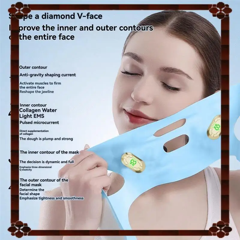 Vendaje Facial en forma de V, dispositivo de pulso EMS para reafirmante Facial, máquina de belleza, tratamiento de adelgazamiento Facial, entrega en 24 horas