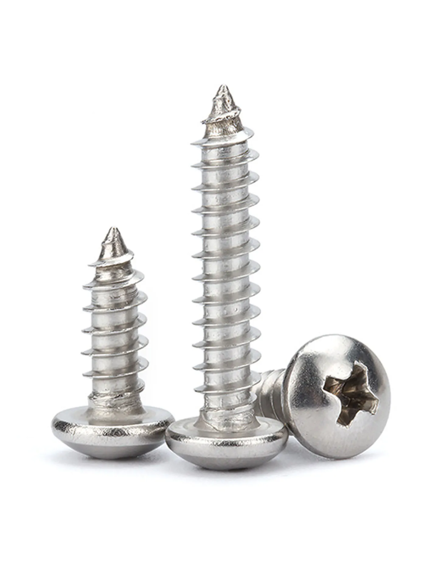 5/10/20/50 pcs M3.5/M3.9/M4.2/M4.8/M5.5/M6.3 GB845 Standard 304 Stainless Steel Phillips Pan Head Self-Tapping Screws