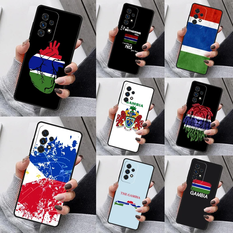 Gambia Flag Phone Case For Samsung Galaxy S23 S21 S20 FE S24 S22 Ultra Note20 S10 S9 S8 Plus A40 A52 A12 A13 A53