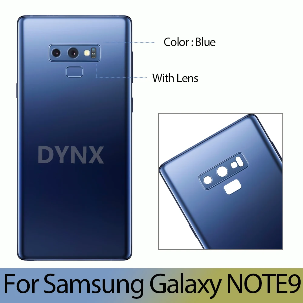 New For Samsung Galaxy Note9 Battery Back Cover 3D Glass Panel Rear Door Housing Case Camera Lens Replace