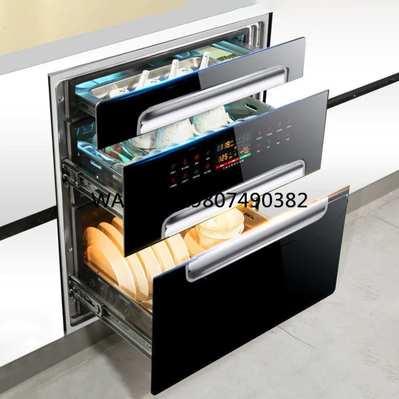 UV Sterilization Cabinet, 120L large capacity, three-layer structure, built-in design, kitchen disinfection storage equipment