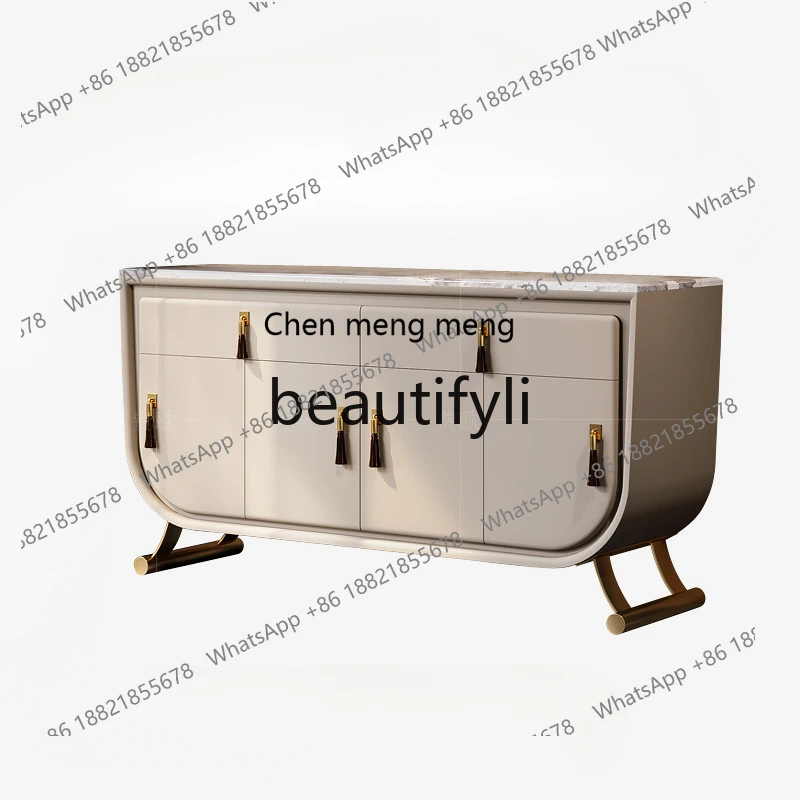 

Light luxury dining side cabinet storage postmodern villa large flat floor marble restaurant senior entrance shoe cabinet H