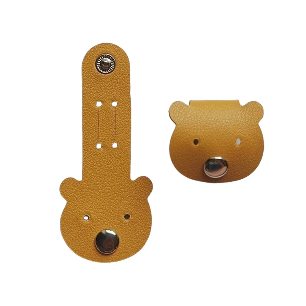 Durable Leather Cable Ties Elastic Tie Reusable Cable Organizer Cute Soft Cord Wrap Data Cable Storage