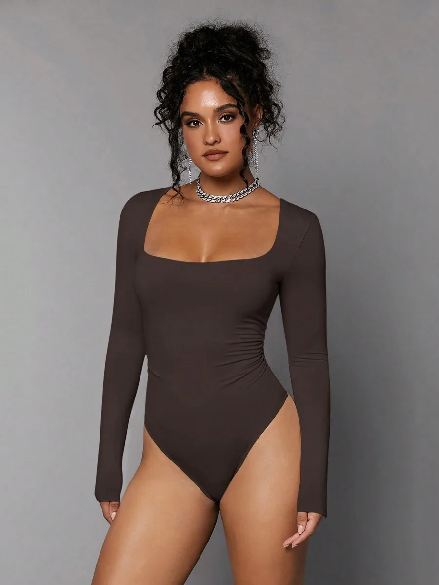 

Silquee Square Neck Slim Fit Tee Bodysuit