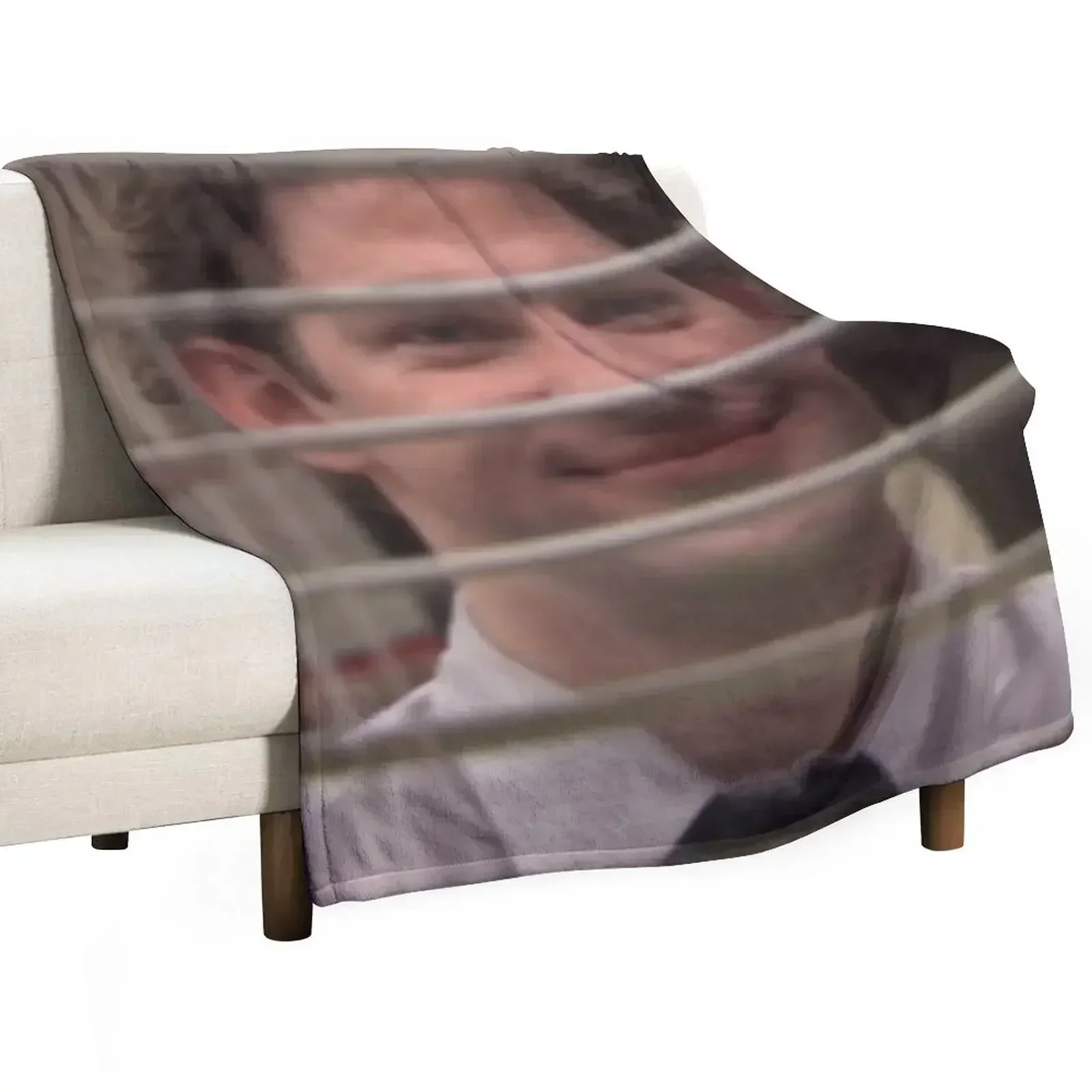 

Jim Halpert Looking Through the window - The Office Throw Blanket decorative Comforter Plush Hairys Blankets