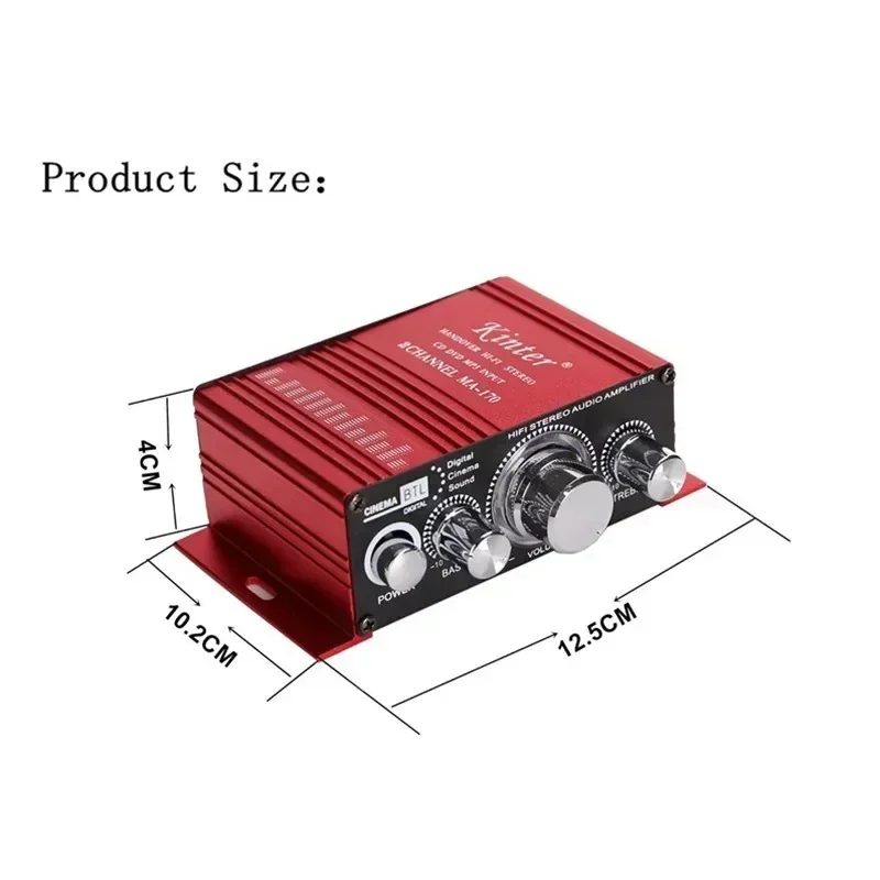 Amplificateur de puissance stéréo Hi-Fi MA-170, 2 canaux, haut-parleur de musique de voiture, vidéo, audio, jeu d'arcade, distributeur automatique Raspberry Pi, kit de bricolage