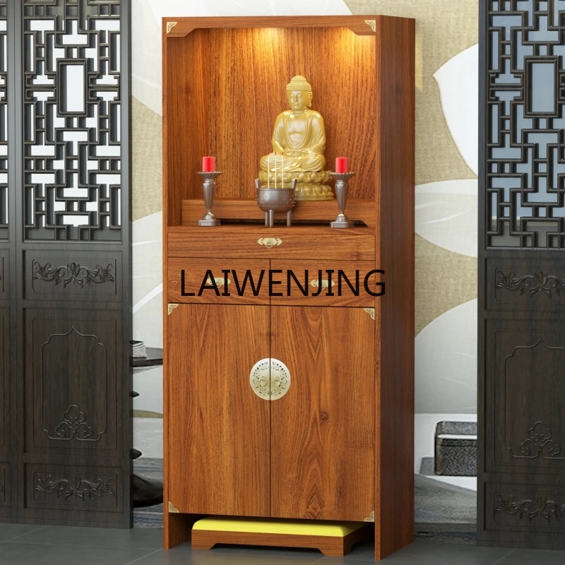 LYN new Chinese Buddhist niche vertical cabinet household Guanyin worship platform double-layer shrine