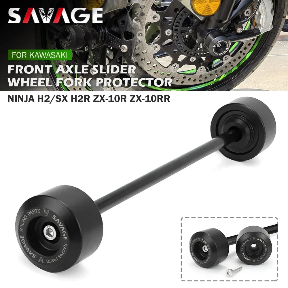 For KAWASAKI NINJA H2/SX/R ZX10R ZX10RR Front Axle Slider Motorcycle Wheel Fork Crash Protector Hub Anti-Falling Pads H2SX H2R