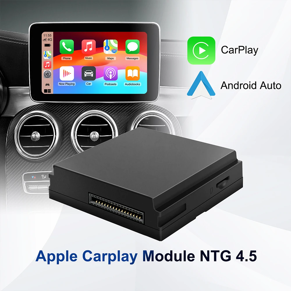 Carplay sans fil adapté à Mercedes Benz A B C E CLA GLA GLK ML Sprinter NTG4.5 Becker Module Android Auto Navigation