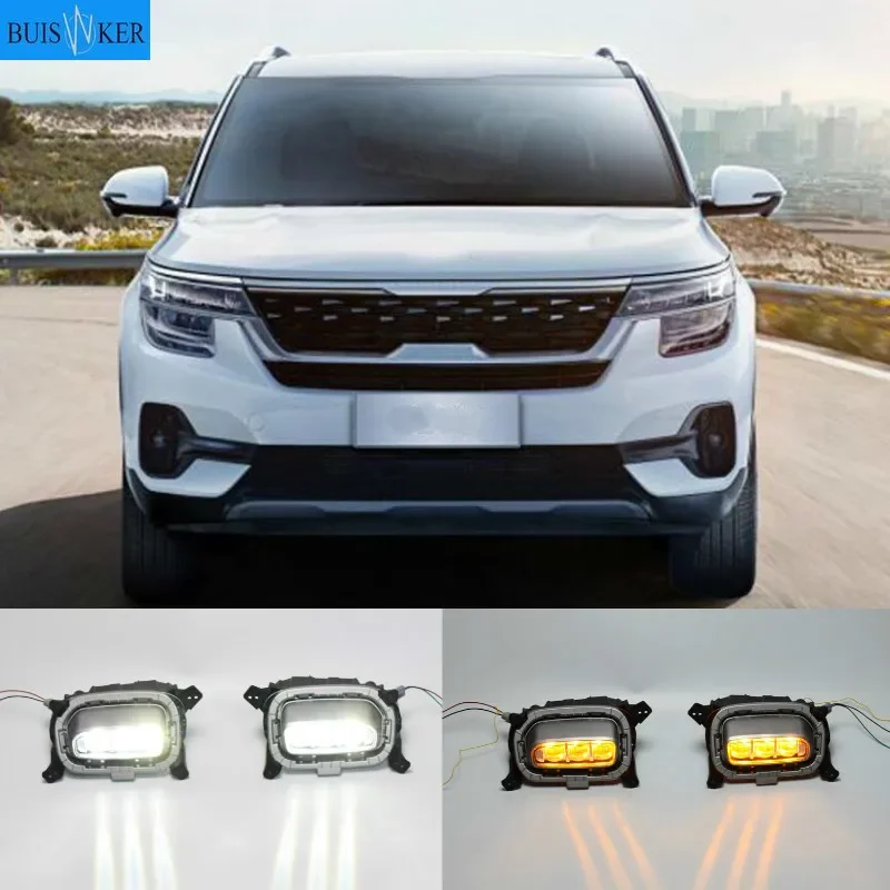 

For Kia Seltos KX3 2020 2021 Turn Yellow Signal Relay 12V Car DRL Lamp LED Daytime Running Light