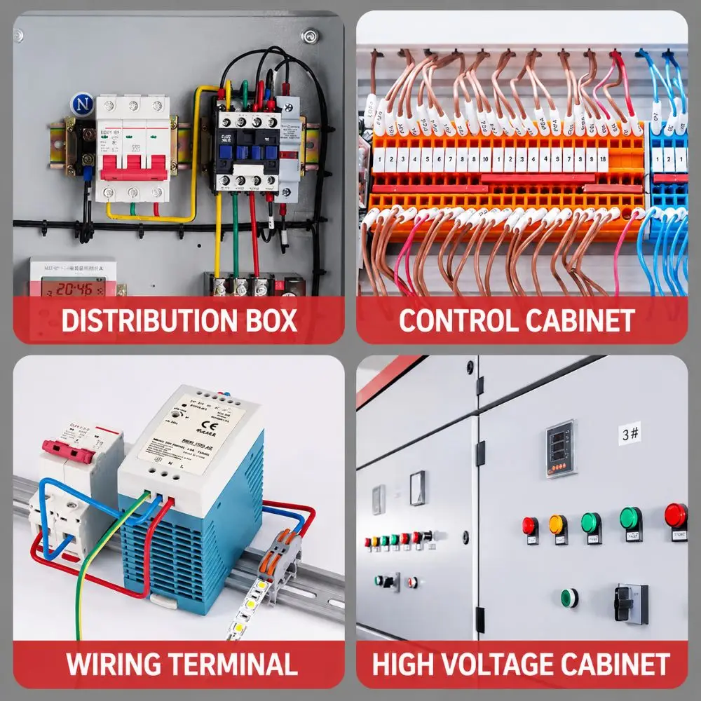 Durable Aluminum DIN Rail Universal Type 1mm Thickness Guide Rails 10-50cm Slotted Guide Relay
