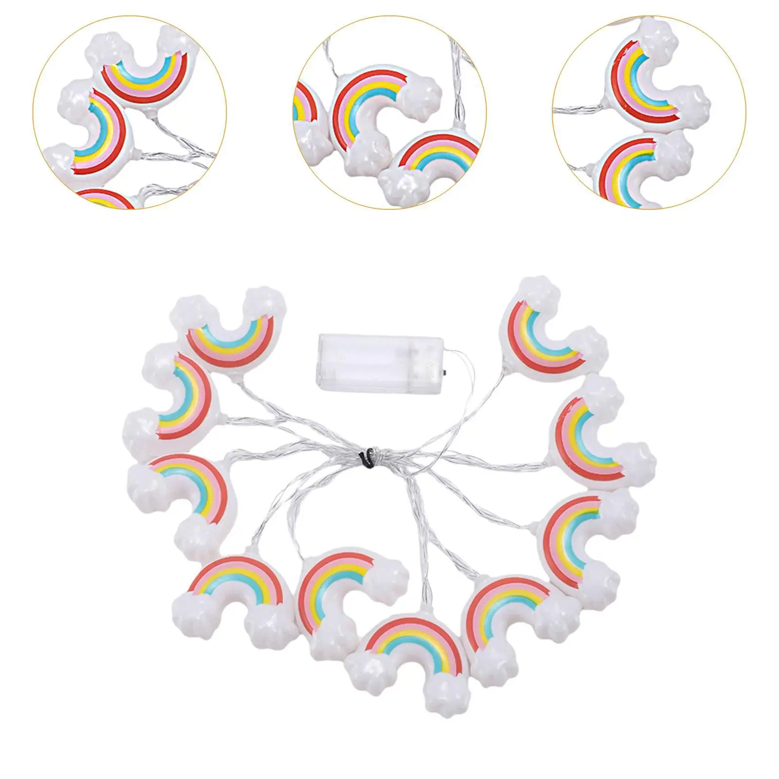 Rainbow String Light Practical Hanging Light for Garden Patio Indoor Outdoor