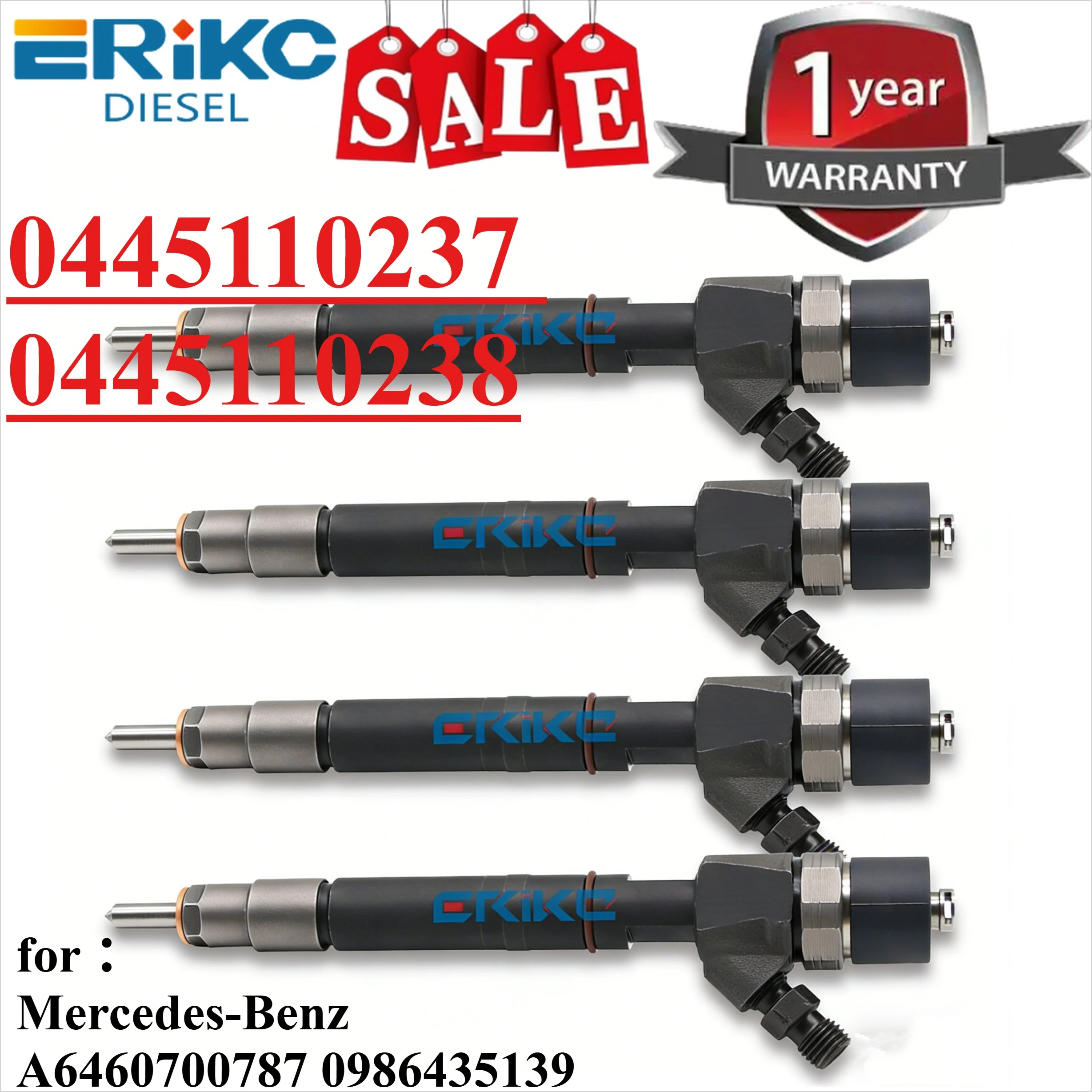4 Uds 0445110237 boquilla de inyector diésel 0445110238 inyector Common Rail 6460700787 para mercedes-benz A6460700787 0986435139