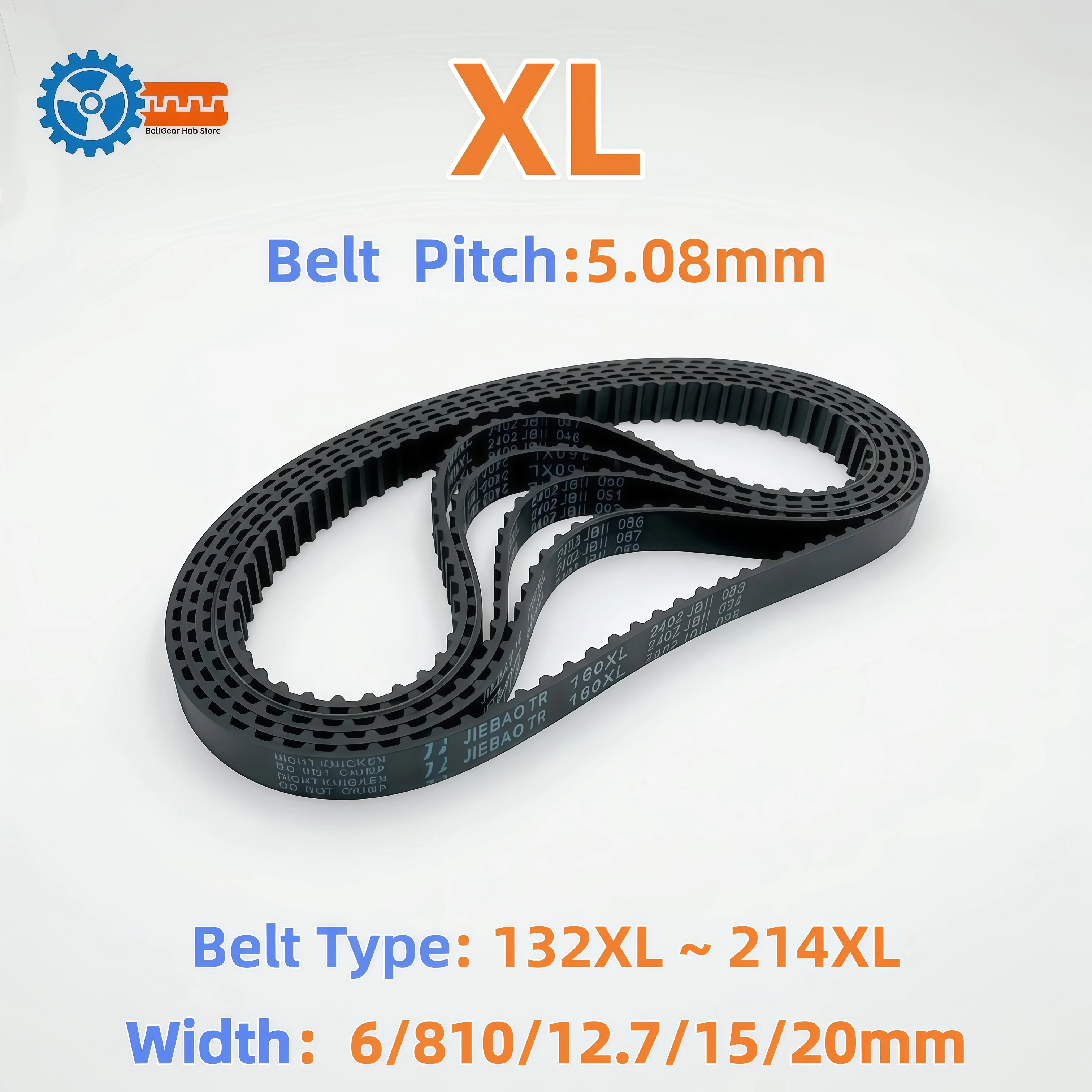 

XL Belt Model 132XL to 214XL XL Timing Belt Tooth Pitch 5.08mm XL Rubber Belt Width 6/8/10/12.7/15/20mm for CNC 3D printings