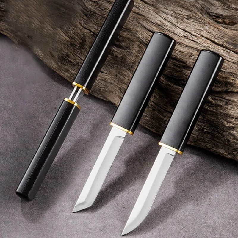 Cuchillo de fruta madre de doble filo, cuchillo pequeño portátil, cuchillo pelador doméstico multifuncional, cuchillo de doble dragón