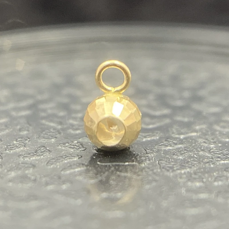 Genuine 14K Solid Gold Au585 Sliding Adjuster Bead 3mm Shiny Faceted Slide Ball For Chain Length Adjust Necklace Bracelet Making