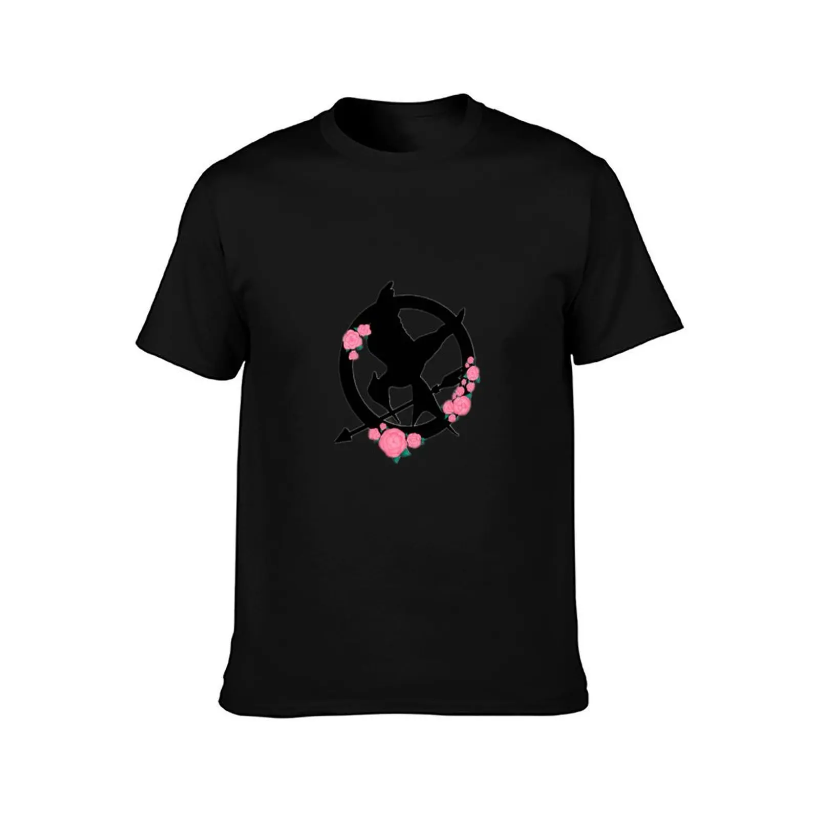 Mockingjay logo flowers T-Shirt Novelty Graphic Tee Shirt