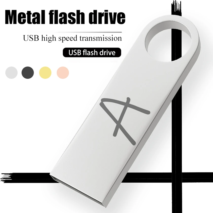 

lucky letter A Mini Metal USB 2.0 Flash Drive 4GB 8GB 16GB 32GB 64GB Pen Drives Gifts Memory Stick 100% Real Capacity U Disk