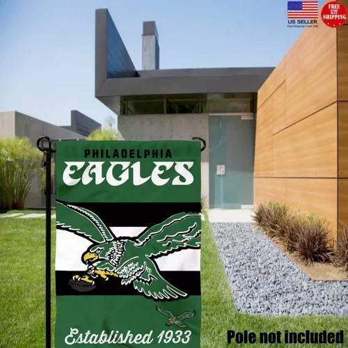 Philadelphia Eagles 2 Sided Double Outdoor Garden Flag Window Banner 12 x18 New. hhp