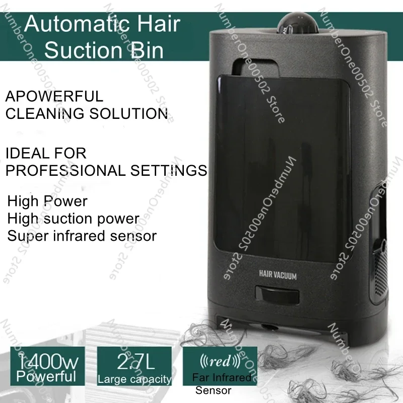 High-power Infrared Sensor Intelligent Suction Broken Hair Tools Hair Salon Special Suction Hair Waste Garbage Can