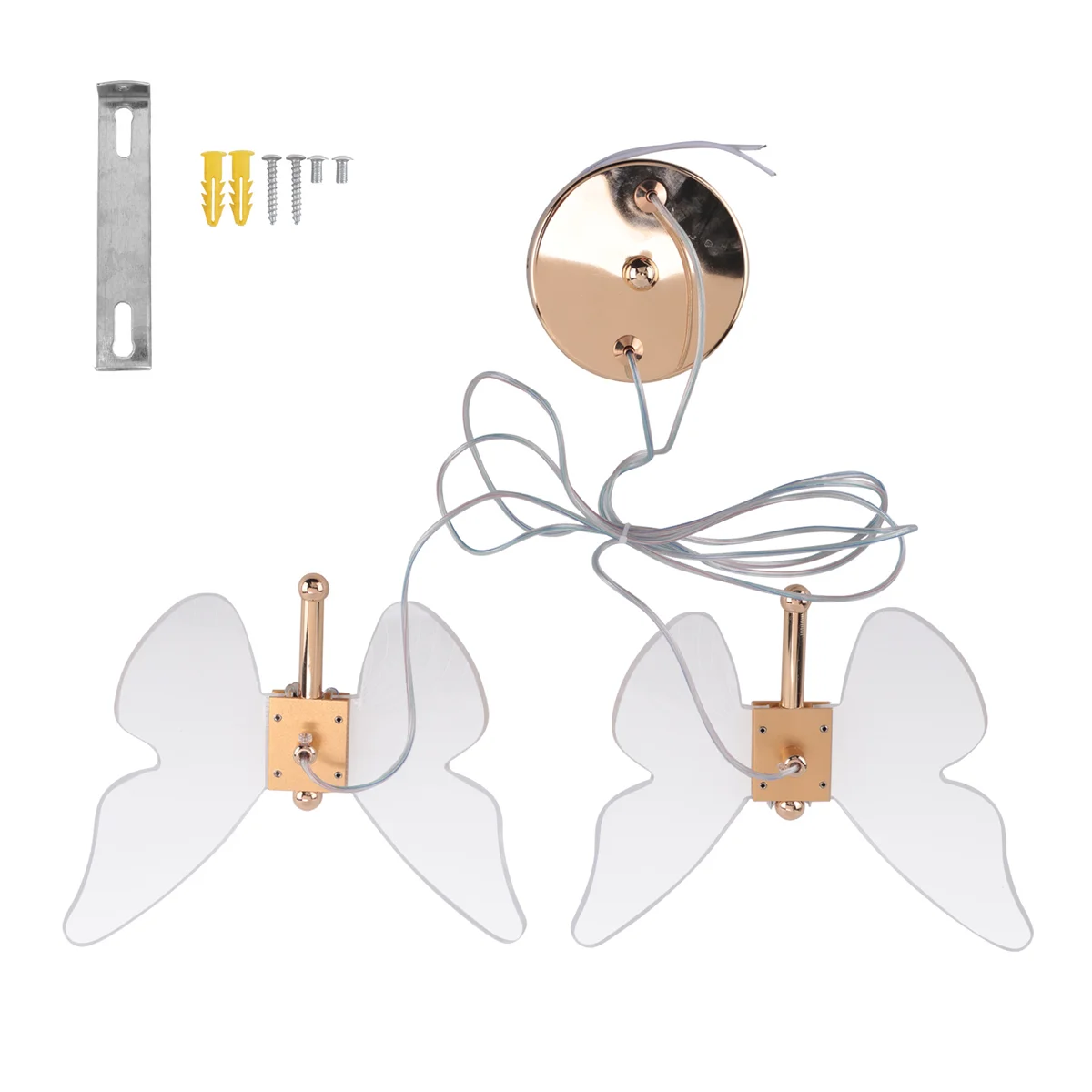 

A64Z Butterfly LED Pendant Lights Nordic Golden Bedside Chandelier Lighting for Living Room Bedroom Bedside Lamp B