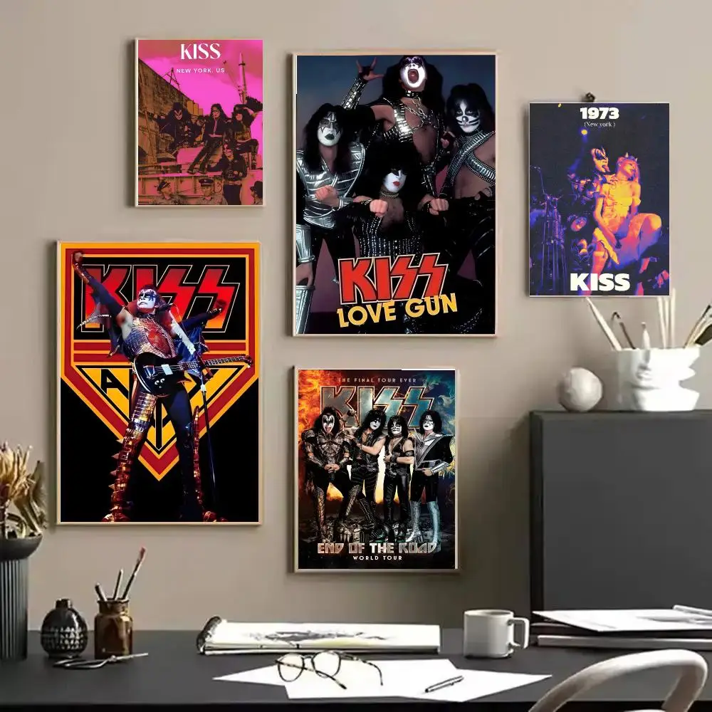 Rock Band Kiss Kraft Poster HD Printing Wall Art Home Decor For Bedroom Drawing Room Office Idea Gift