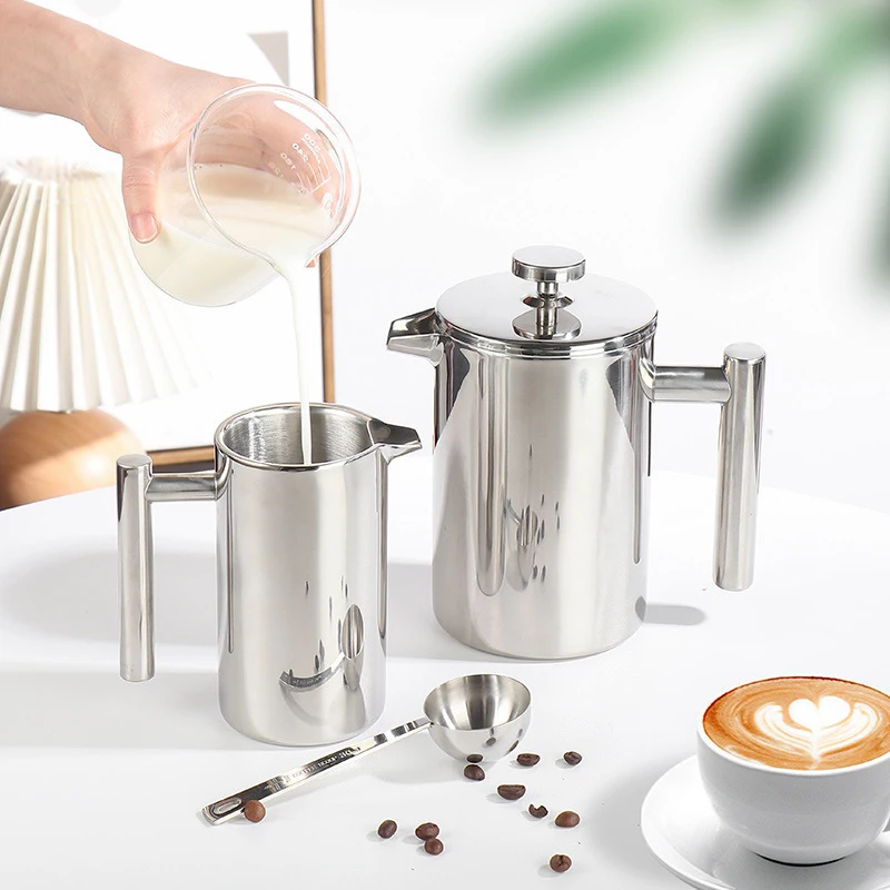 Camping French Press Coffee Maker Travel Portable Double Wall Insulated Stainless Steel