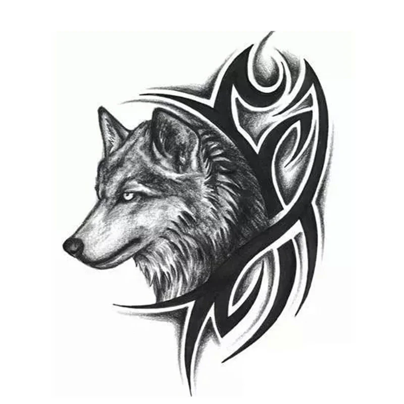 Car Stickers Creative Personality Wolf Head Vinyl Auto Motorcycle Bumper Body Rear Window Decorative Decals Waterproof,20cm