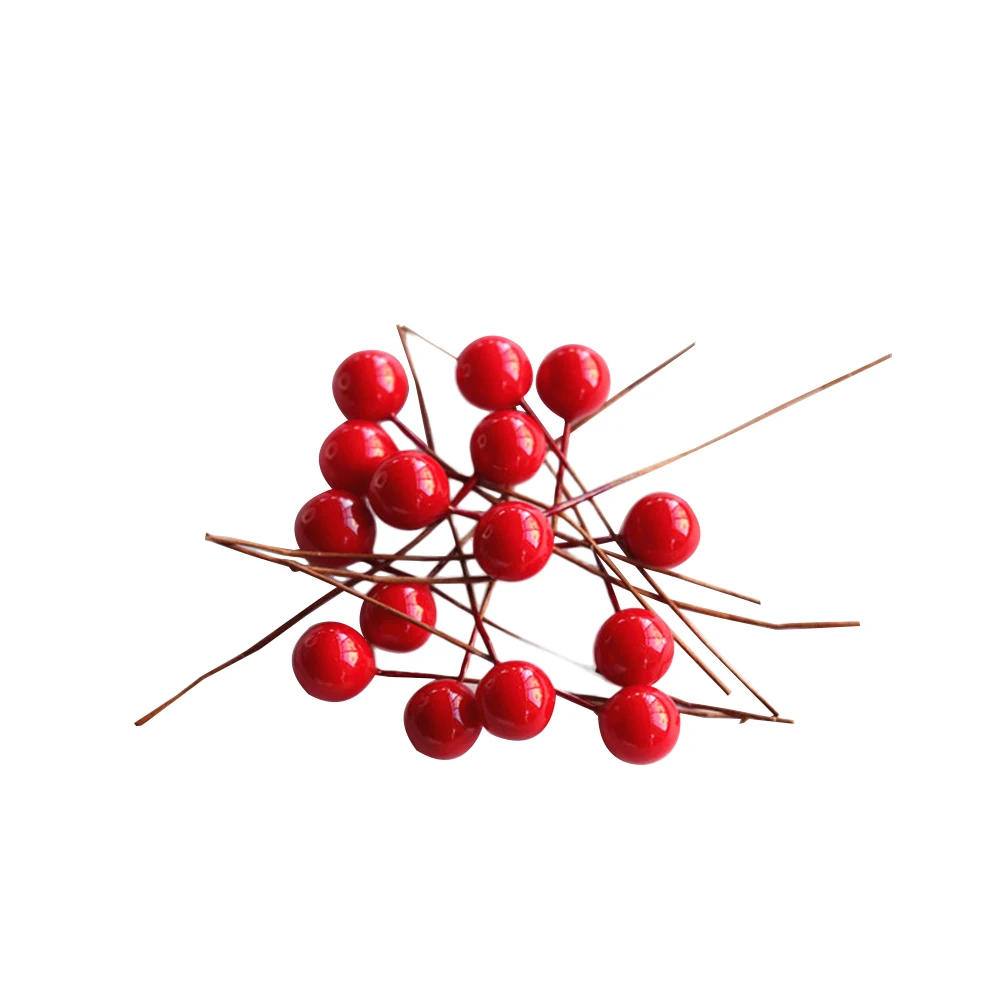 

200 Pcs Artificial Holly Picks Realistic Red Holly Berries Decorations for Wreath Christmas Diy Berry Tree Home DIY