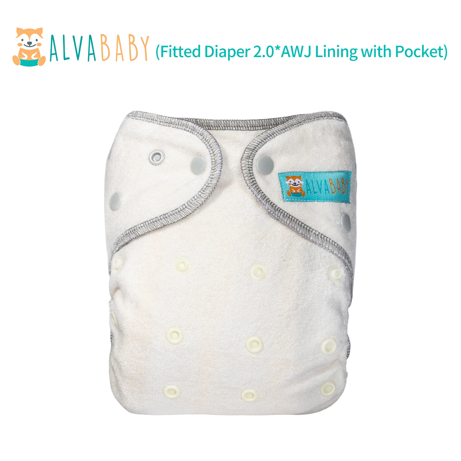 U Pick ALVABABY AWJ Lining with Pocket Bamboo Fitted Diaper Baby Reusable Cloth Diapers Choice for Heavy Wetters Night Diaper