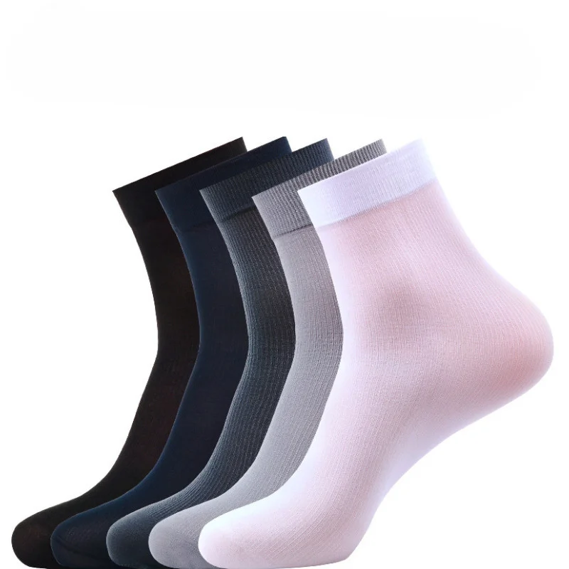 Ice Silk Socks Summer Men's Thin Business Casual Medium Tube Breathable Sweat-absorbing Short Stockings