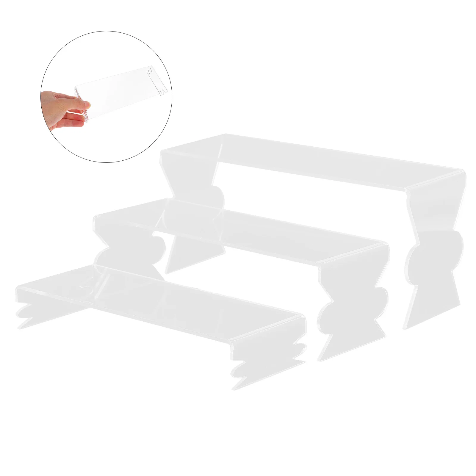 

3pcs Acrylic Display Stand Multifunctional Organizer For Action Figures Models Crafts Collections Tiered Riser Shelf