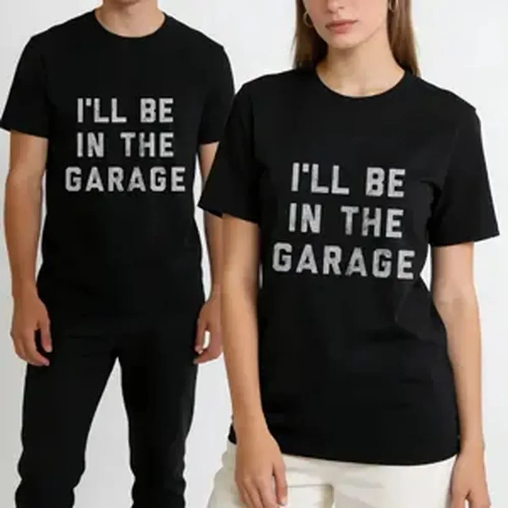 [Funny Car Mechanic Dad Tee] Mens I'll Be in The Garage T Shirt Funny Car Mechanic Dad Graphic Novelty Tee