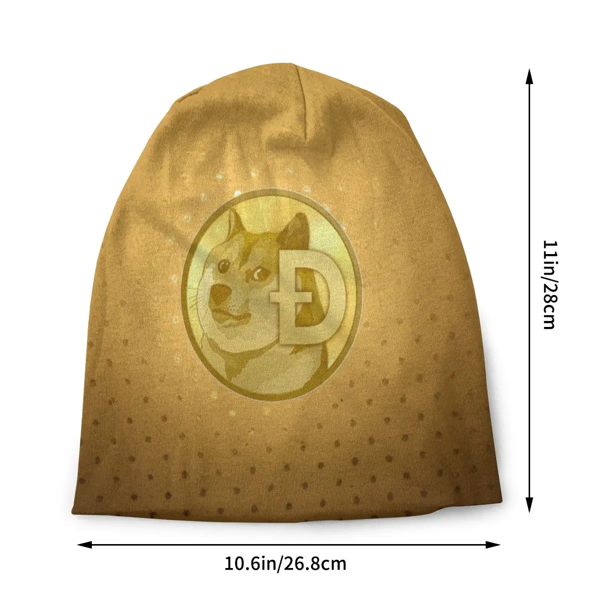 Dogecoin Interesting Virtual Currency Essential Men Women Beanies Outdoor Ski Cap Double Layer Fabric Bonnet Hat