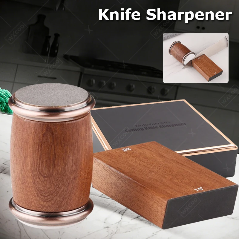 WXCOO Rolling Knife Sharpener Adjustable Tungsten Steel Magnetic Rolling Whetstone Drum Sharpener for Chef Knives Kitchen Tools