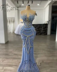 Robes de Rhpersonnalisées en cristal perlé de luxe, perles, robe de mariée sirène sans bretelles, robe de fiançailles, couture appliquée, soirée, quoi que ce soit