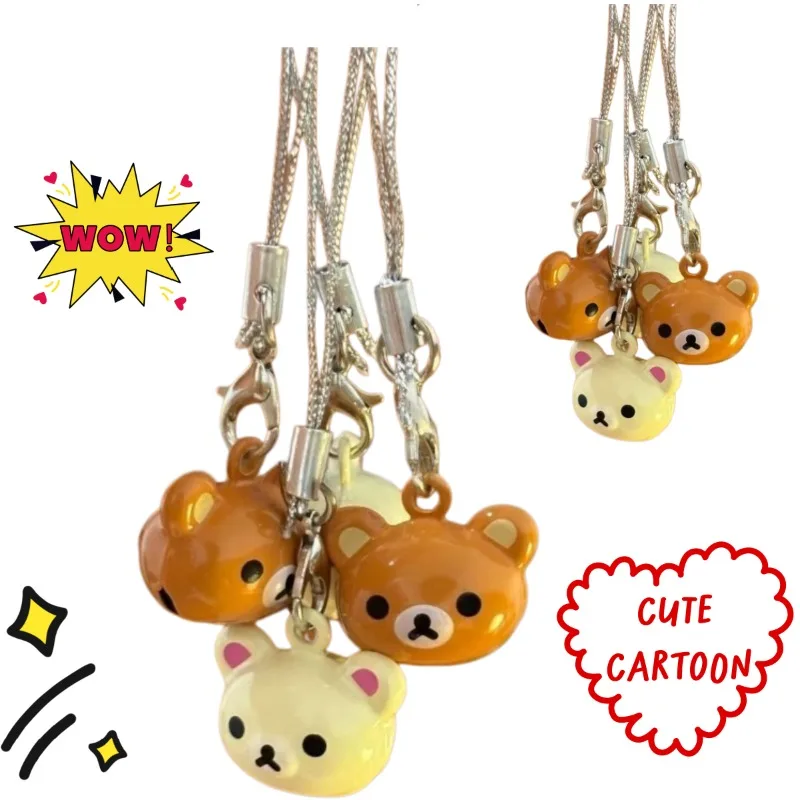 2026 Wholesale Cute Rilakkuma Charms Cartoon Keychains Creative Phone Lanyards Backpack Pendant Decorations