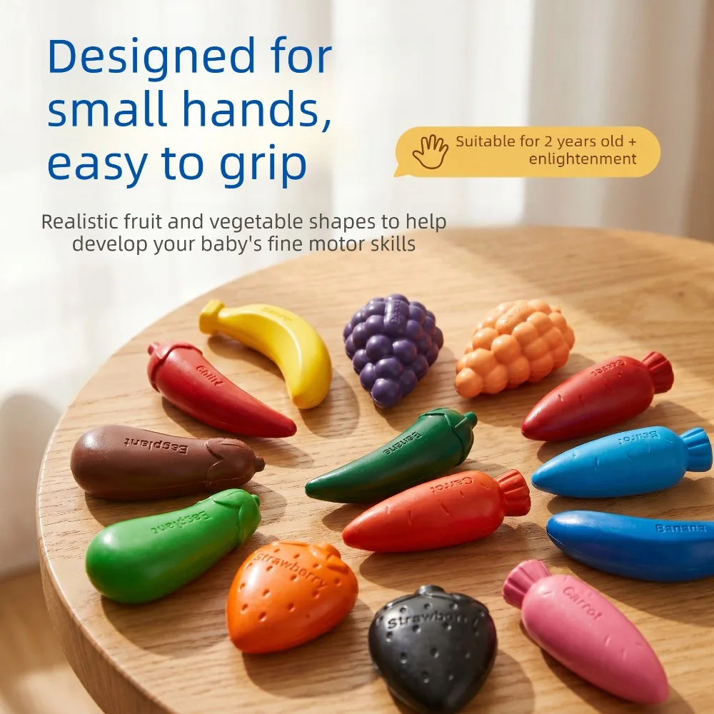 12-color Fruit-shaped Crayons Non-dirty Hands Can Be Washed Children's Brushes Educational Stationery  Colores Para Pintar Niños