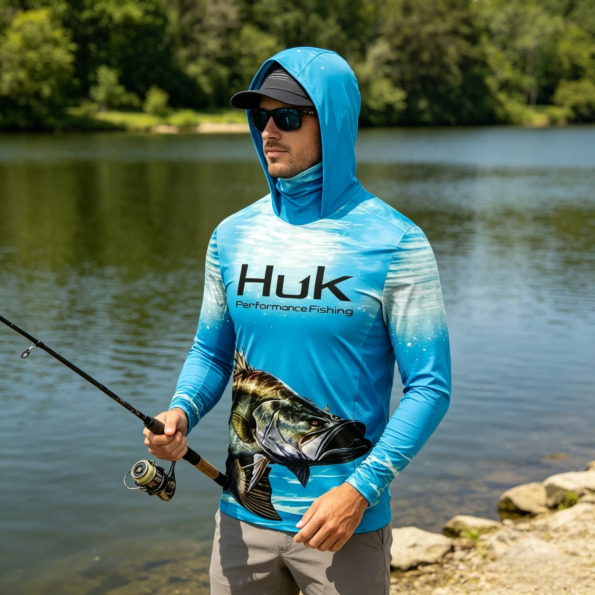 

2026 Fishing Shirt UPF 50 Hooded Face Cover Fishing Clothes Summer Sun Protection Hoodie Men Face Mask Jersey Camisa De Pesca