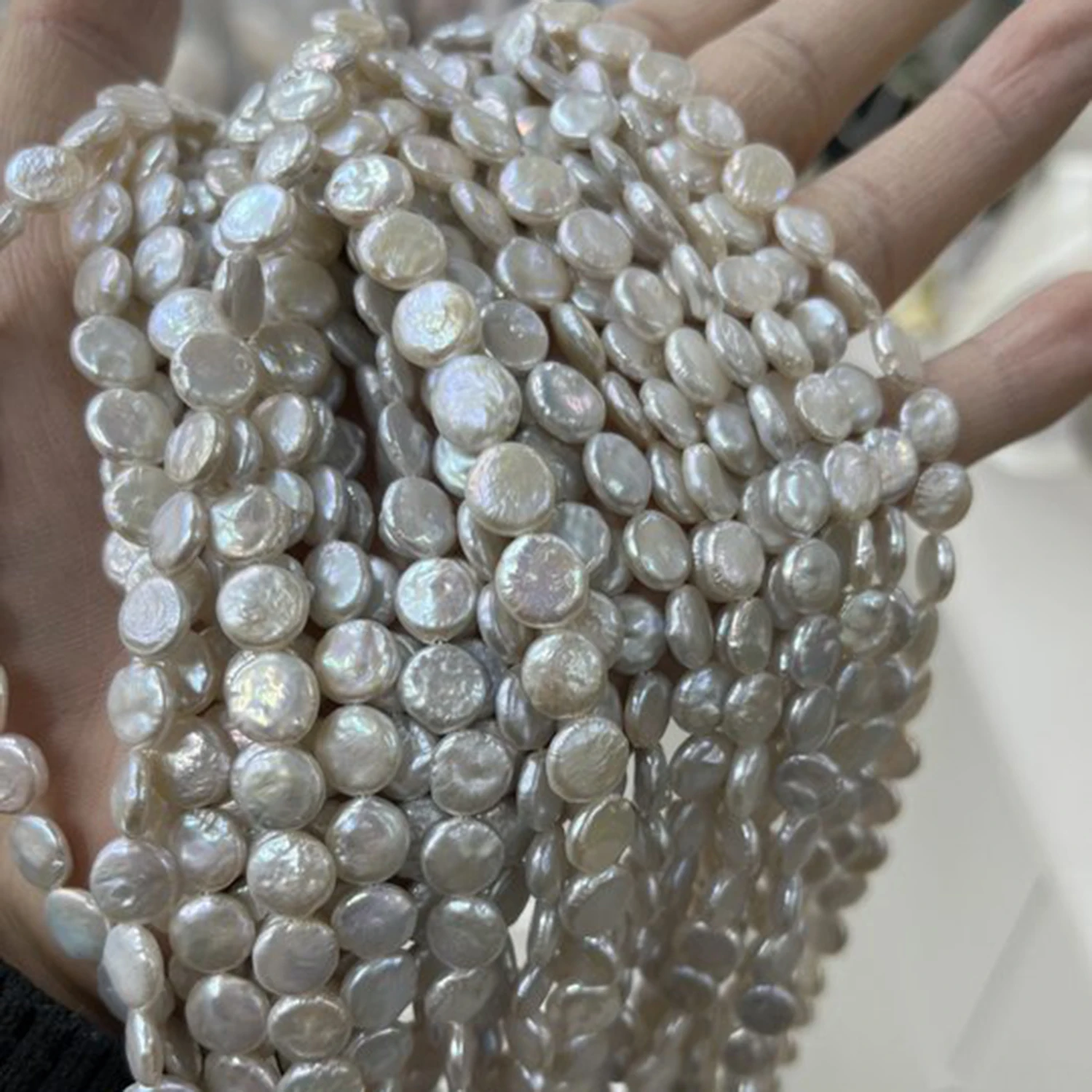 

Natural Pearl 8-9mm Round Shape Freshwater White Necklace Semi-Finished Baroque DIY Materials Accessories Wholesale Jewelry