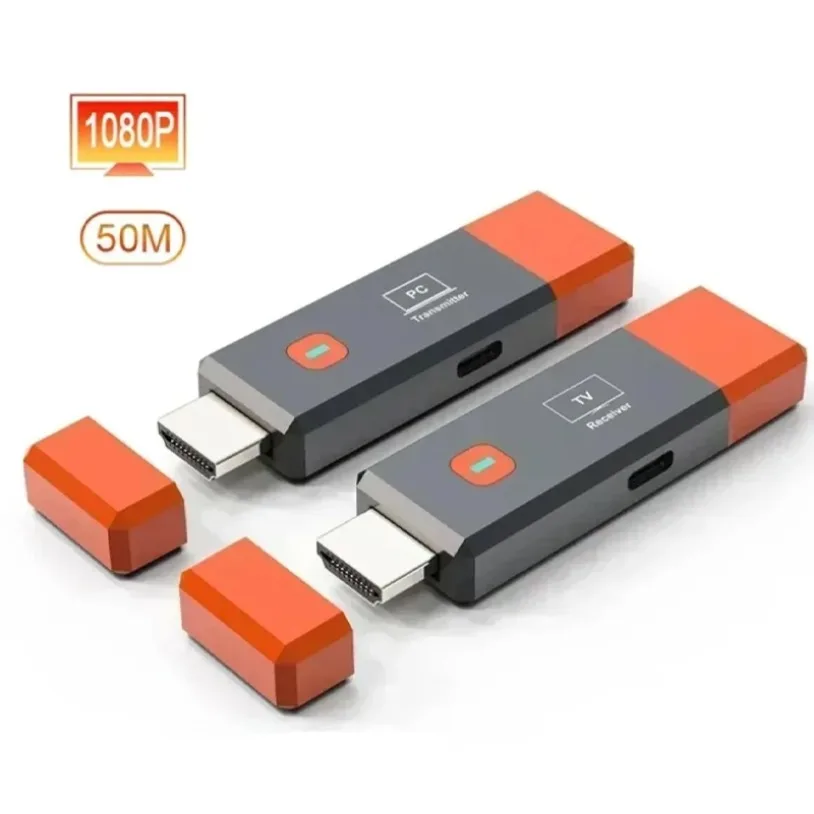 50 متر لاسلكي HDMI-متوافق مع جهاز ريسيفر استقبال وإرسال الفيديو موسع محول جهاز استقبال للتليفزيون دونغل 1080P لمراقبة العارض أجهزة الكمبيوتر المحمولة #1