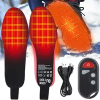 Plantillas térmicas recargables por USB, calentadores de pies para el invierno, 3 niveles de temperatura (40, 50 y 55 °C), calentamiento rápido, forro de lana suave para adaptarse a zapatos y botas.