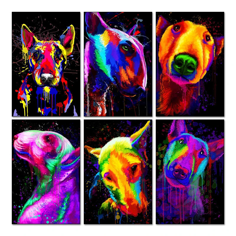 5D Diy Diamond Painting Accessories Bull Terrier Water Color Art Full AB Drill Mosaic Embroidery Cross Stitch Kit Home Decor