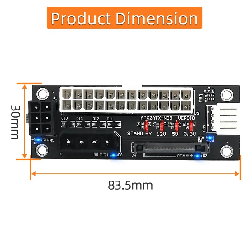 

AP-2X 4 в 1 Molex 4Pin/SATA/ATX 6Pin/4Pin двойной блок питания несколько адаптеров питания синхронная плата питания добавьте 2 блока питания со светодиодом
