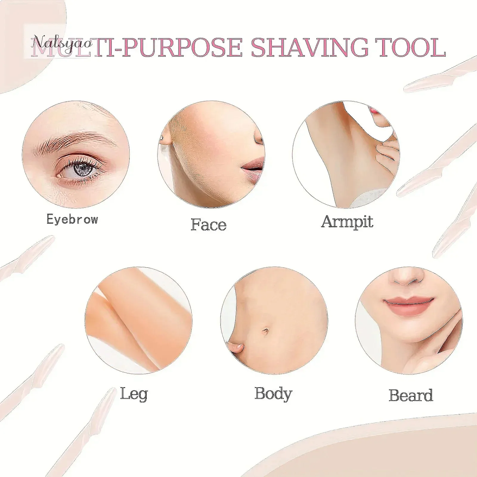 Eyebrow Trimmer 12/30/40/60PCS Brown Eyebrow Shaver Safe Face Body Hair Removal Blades Women Shaping