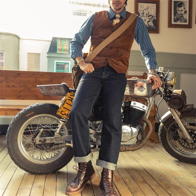 

Red Tornado 47501 High Waist Straight Men's Jeans 1947 Model Regular Fit Straight Leg Selvedge Denim Pants